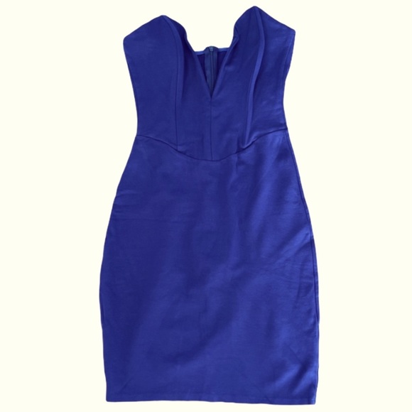 Purple Deep Sweetheart V-Cut Bodycon Dress - Picture 1 of 5